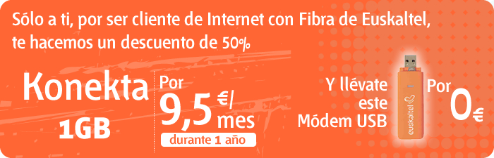 Konekta 1GB por 9,5 �/mes durante 1 a�o