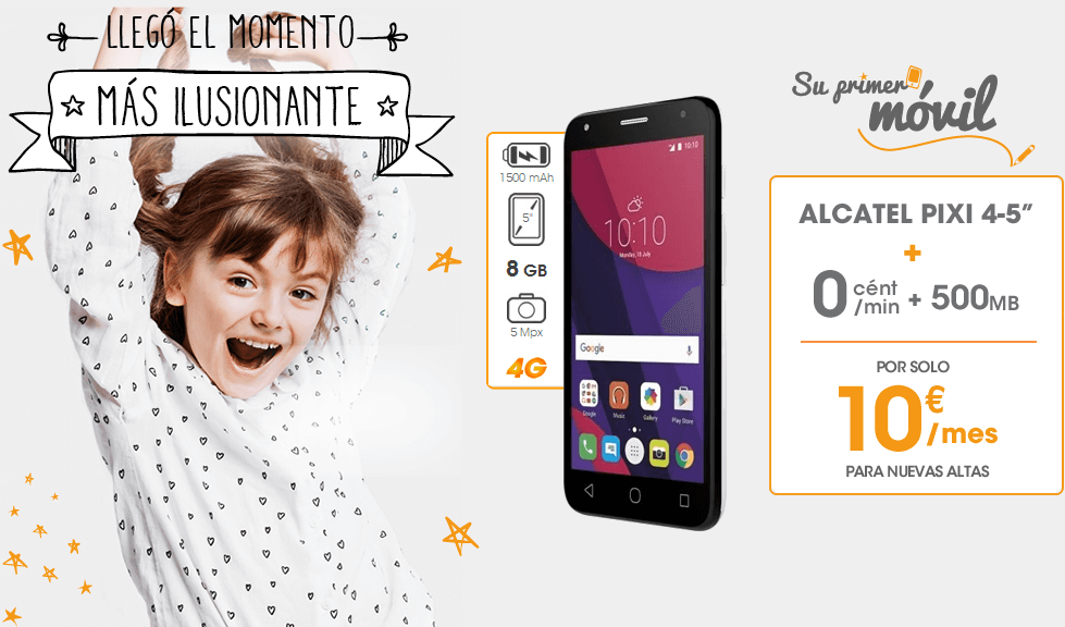 Alcatel PIXI 4-5 + 0cnt/min+500MB 
